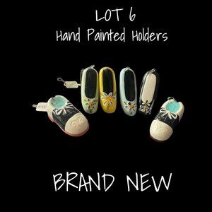 Hand Painted Ceramic design place card photo holders Brand New Set of 6